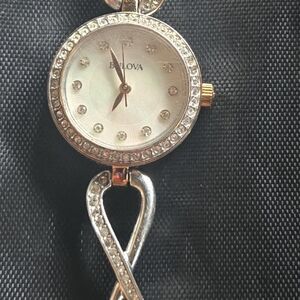 Bulova Women's Crystal-Accented Silver and Gold Watch